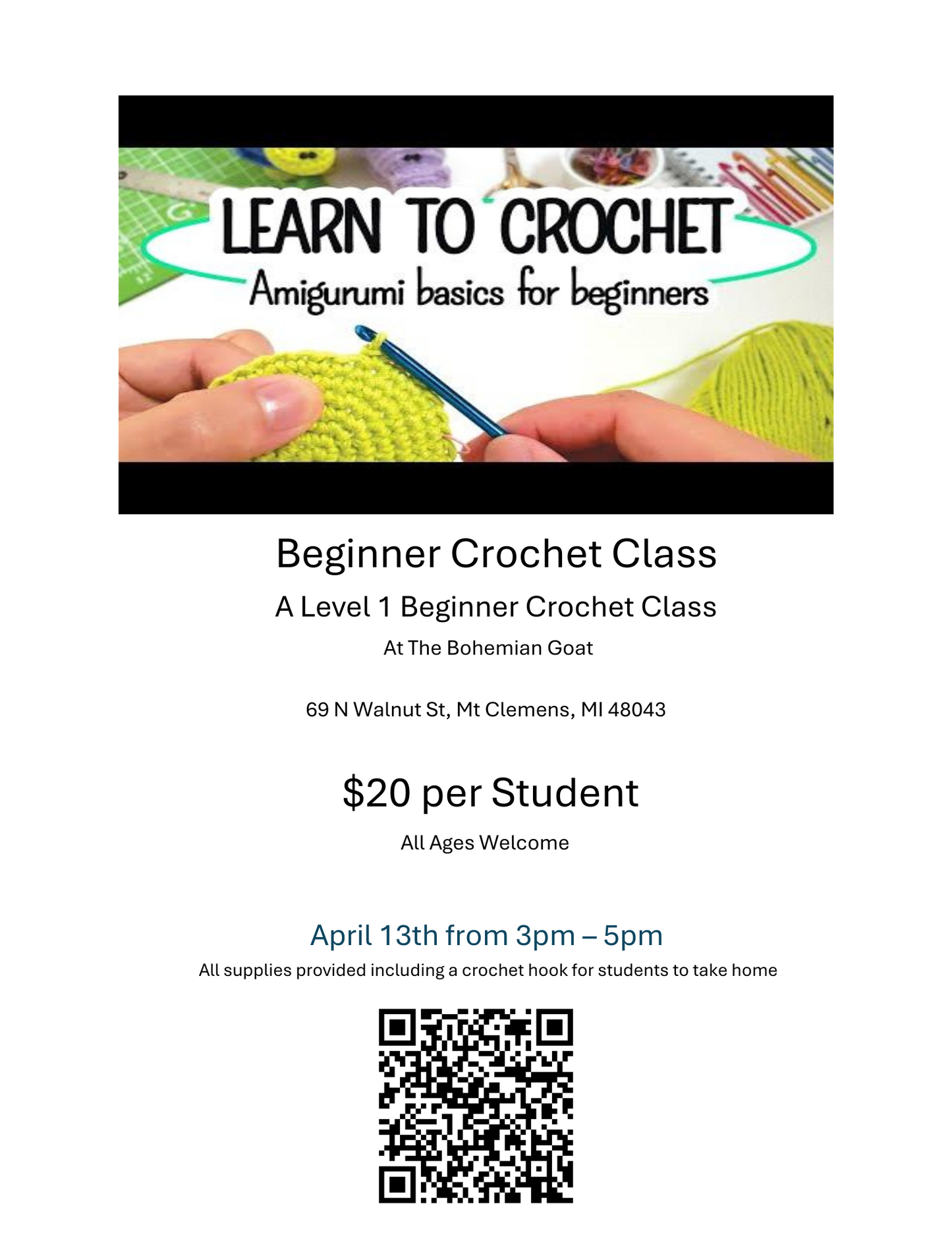 Beginner Amigurumi Crochet Class