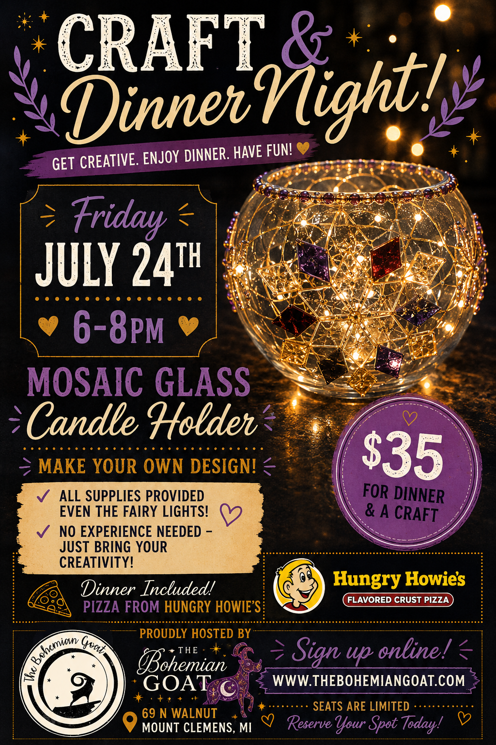 Craft and Dinner Votive Class