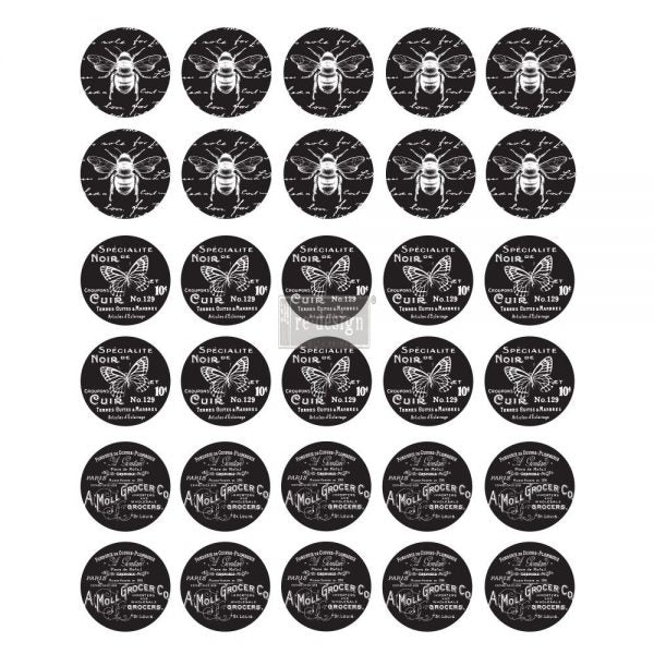 REDESIGN KNOB TRANSFER – FRENCH NOIR 8.5″X10.5″ SHEET SIZE