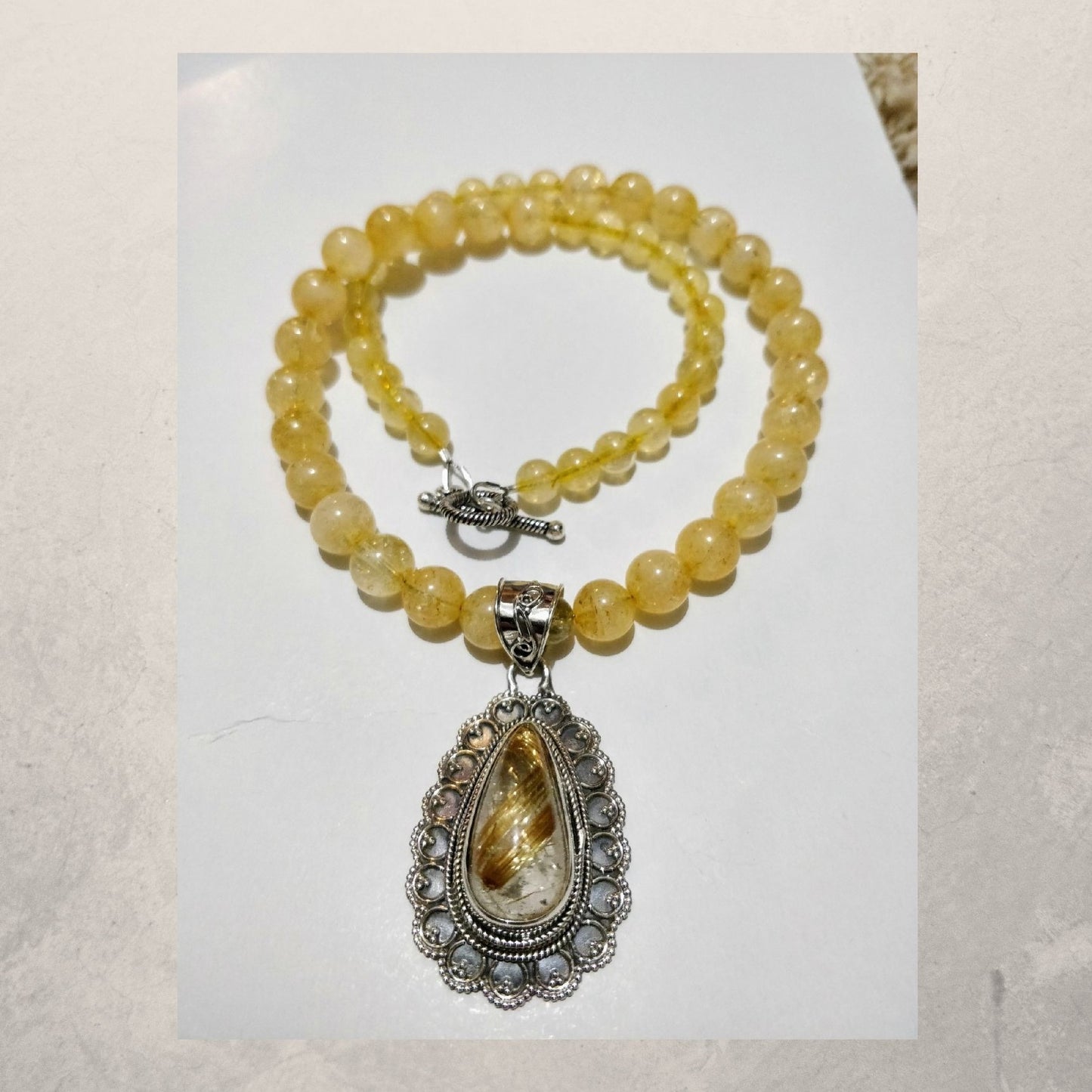 Citrine & Rutilated Quartz Necklace
