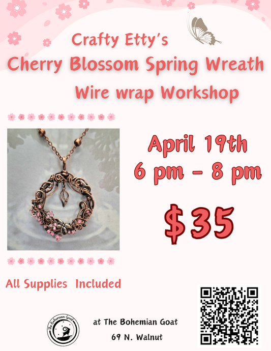 Crafty Etty's Cherry Blossom Wreath Wire Wrap