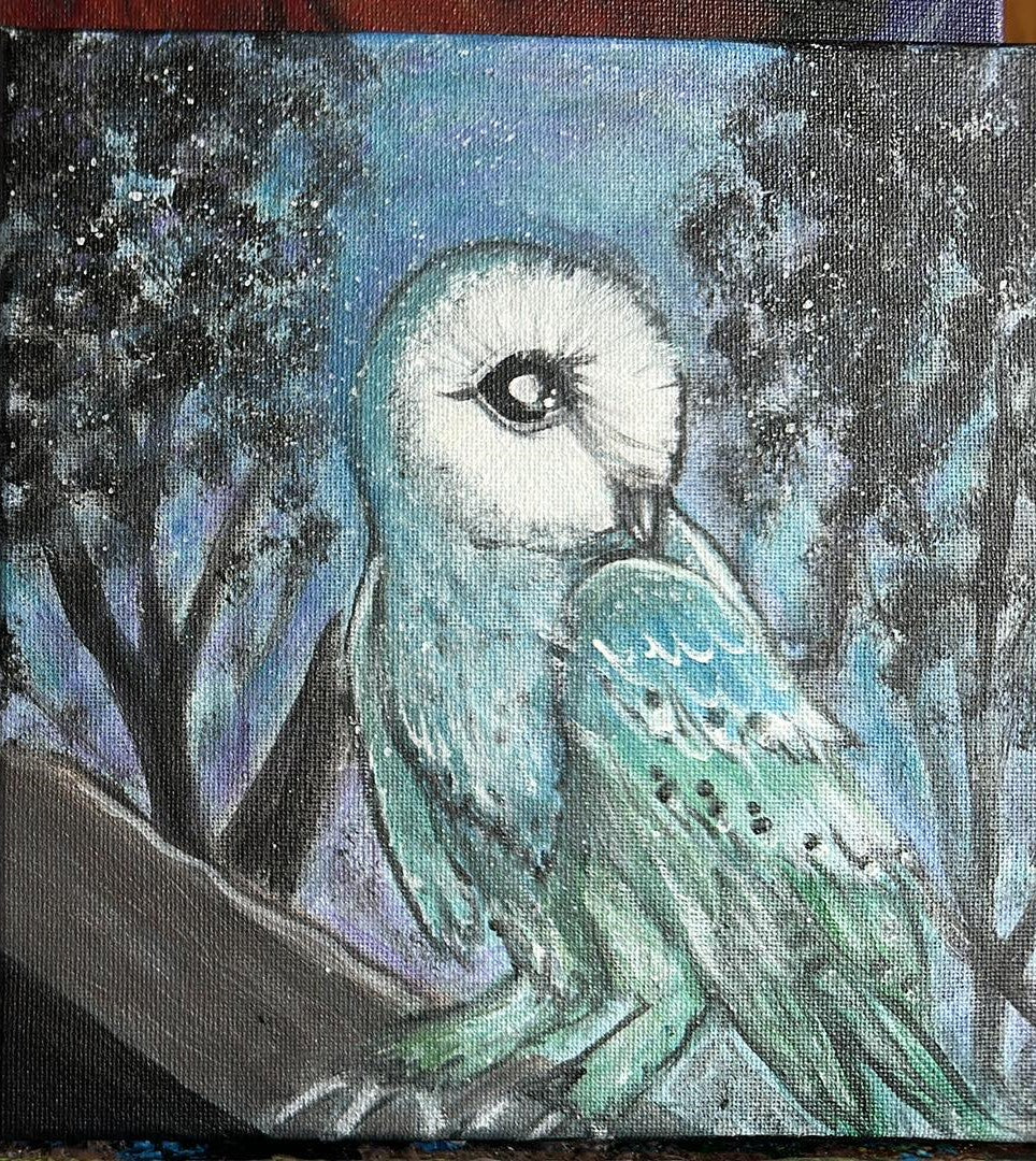 8 X 8 Owl Paintings