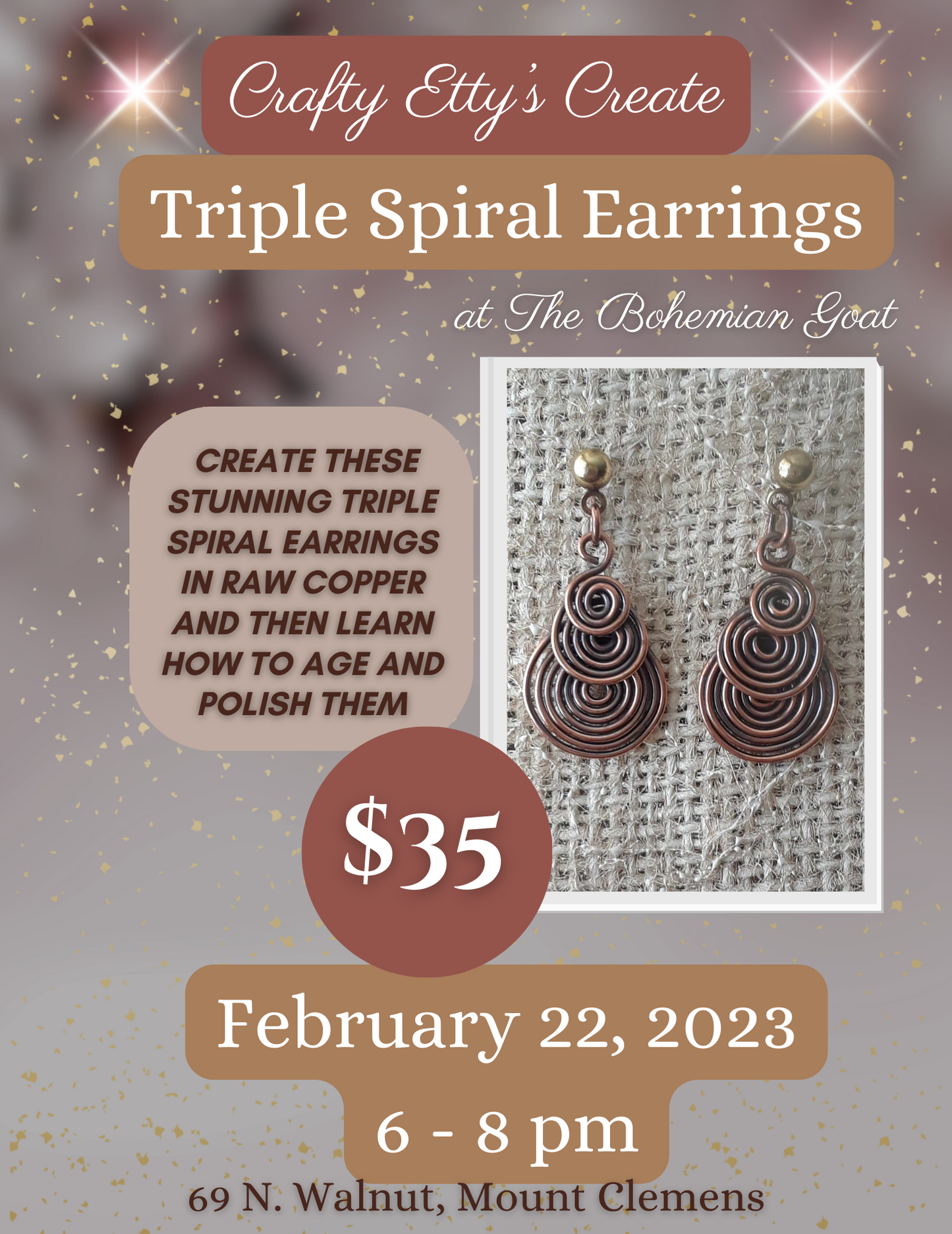 Crafty Etty's Triple Spiral Earrings Workshop